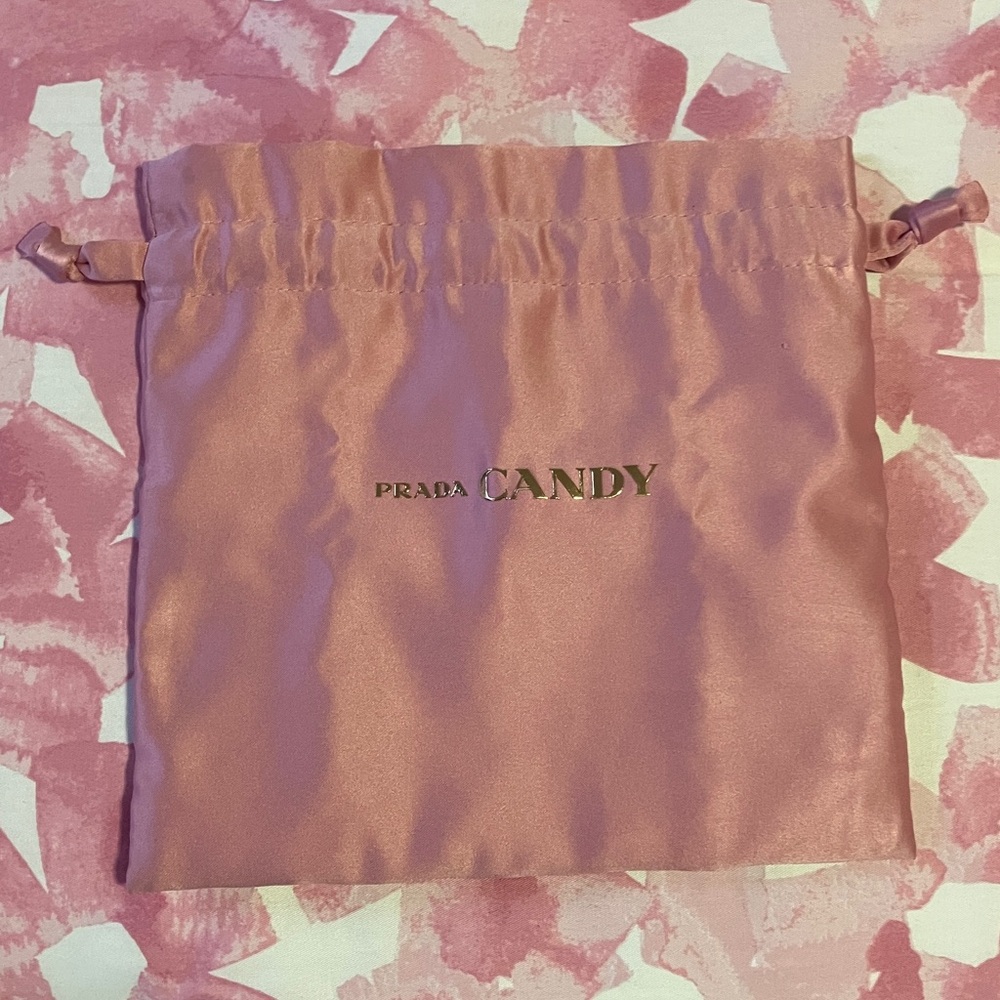 Prada Candy Pink Satin Pouch with drawstring
